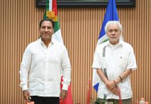 Eduardo Ramírez sostuvo una reunión con el embajador de Guatemala en México, Edgar Armando Gutiérrez Girón